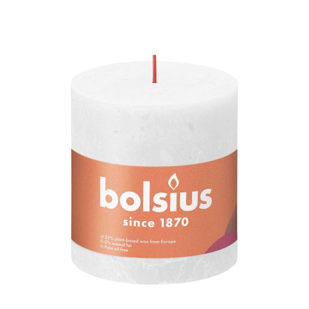Bolsius Cloudy White Rustic Shine Pillar Candle 10cm x 10cm £10.34